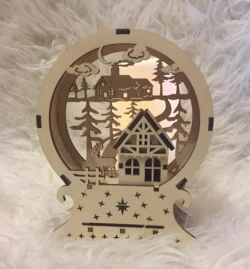 Wood christmas lamp 4mm S0000259 file cdr and dxf pdf free vector download for Laser cut