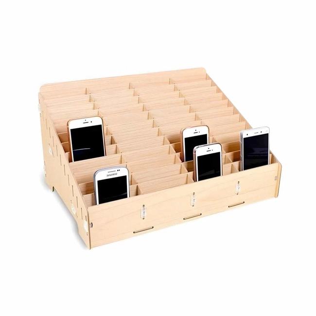 Wooden 48 Grid Storage Box for Mobile Phones S0000706 file cdr and dxf pdf free vector download for Laser cut