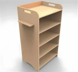 Wooden 5 Tier Office Storage Rack with Handles S0000705 file cdr and dxf pdf free vector download for Laser cut