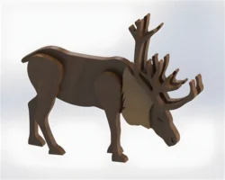 Wooden Reindeer Animal 3D Model S0000309 file cdr and dxf pdf free vector download for Laser cut