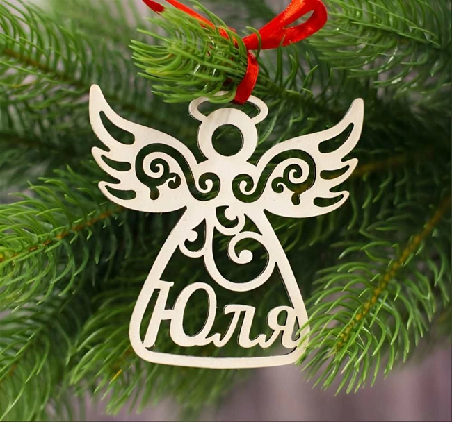 Wooden angel bauble for christmas and new year decorations S0000707 file cdr and dxf pdf free vector download for Laser cut