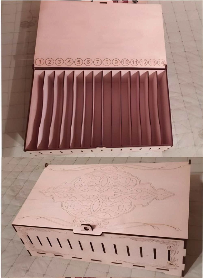 Wooden box with cells free S0000710 file cdr and dxf pdf free vector download for Laser cut