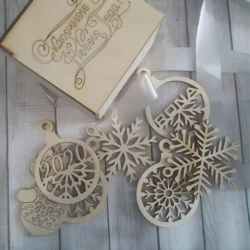 Wooden box with snowflake decor S0000712 file cdr and dxf pdf free vector download for Laser cut