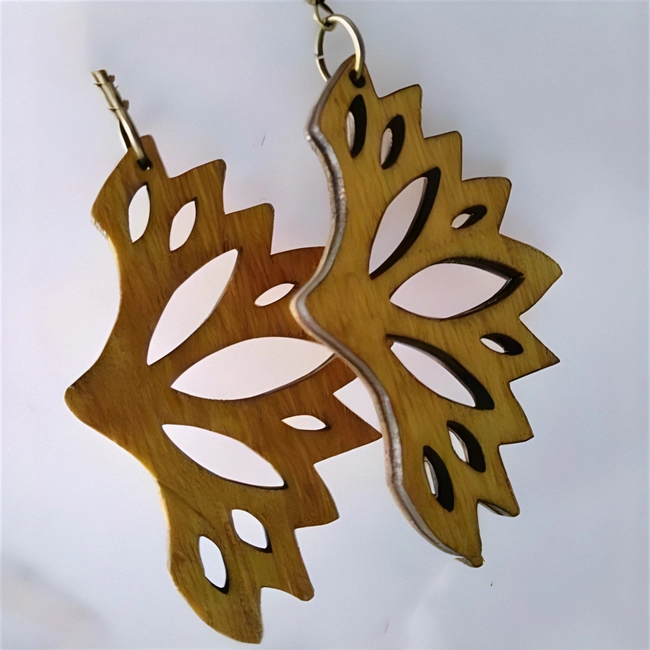 Wooden butterfly earrings design S0000276 file cdr and dxf pdf free vector download for Laser cut