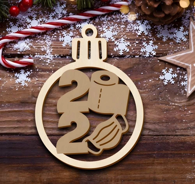 Wooden christmas ball with face mask S0000716 file cdr and dxf pdf free vector download for Laser cut