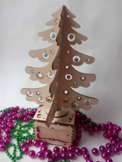 Wooden christmas tree surprise box S0000718 file cdr and dxf pdf free vector download for Laser cut