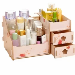 Wooden cosmetic box makeup organizer box S0000045 file cdr and dxf pdf free vector download for Laser cutpen stand