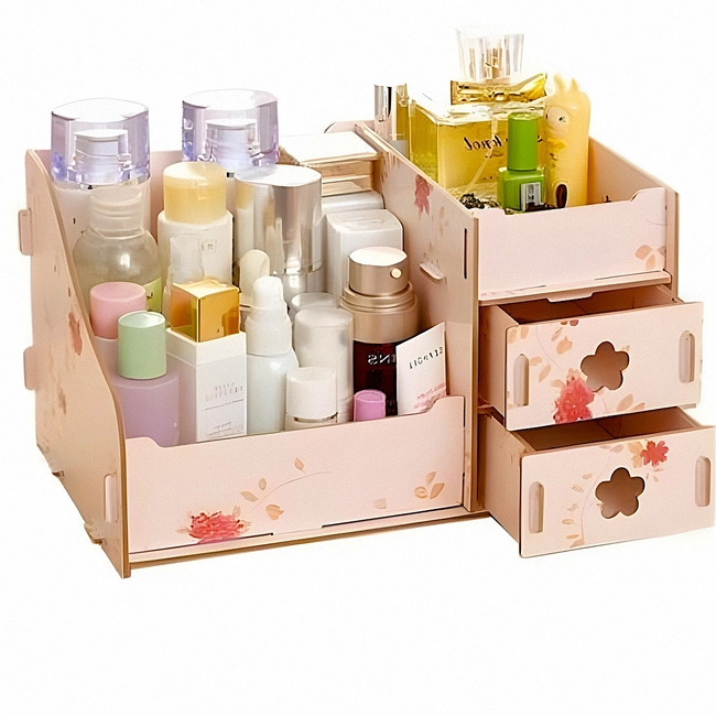 Wooden cosmetic box makeup organizer box S0000045 file cdr and dxf pdf free vector download for Laser cutpen stand