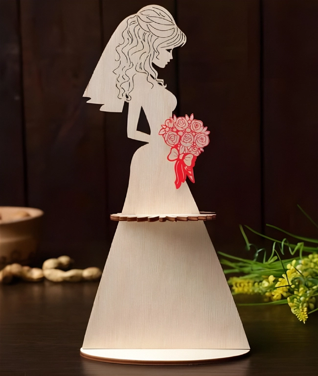 Wooden doll napkin holder S0000291 file cdr and dxf pdf free vector download for Laser cut