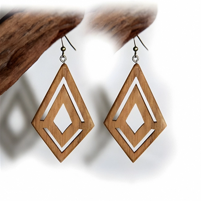 Wooden earring design women jewelry template S0000295 file cdr and dxf pdf free vector download for Laser cut