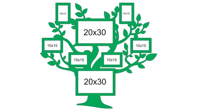 Wooden family tree collage S0000794 dxf pdf free vector download for Laser cut