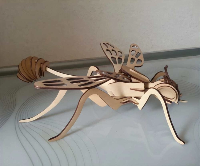 Wooden model insect wasp S0000834 file cdr and dxf pdf free vector download for Laser cut