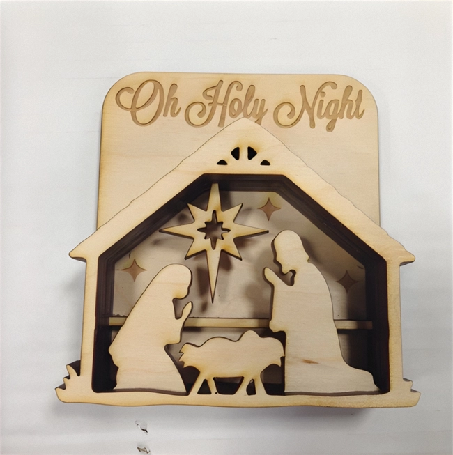 Wooden nativity scene S0000255 file cdr and dxf pdf free vector download for Laser cut