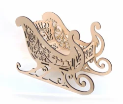 Wooden santa sleigh christmas decorations S0000314 file cdr and dxf pdf free vector download for Laser cut