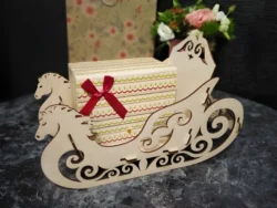 Wooden sleigh decoration S0000315 file cdr and dxf pdf free vector download for Laser cut