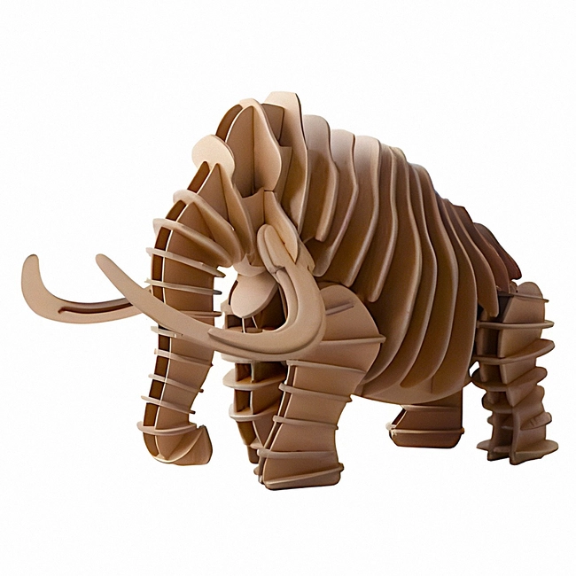 Woolly Mammoth 3D Cardboard Puzzle Kit S0000137 file cdr and dxf pdf free vector download for Laser cut