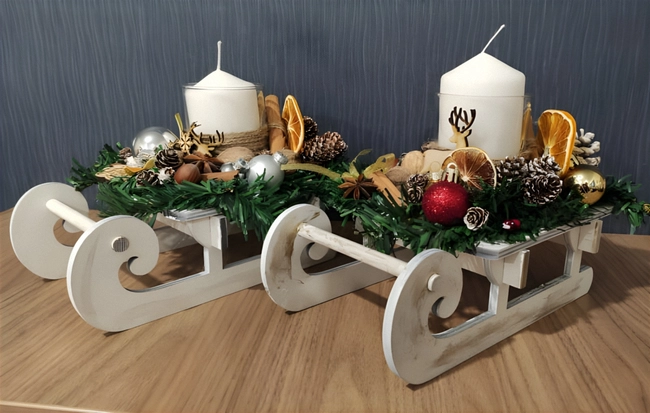 sleigh candle holder S0000155 file cdr and dxf pdf free vector download for Laser cut