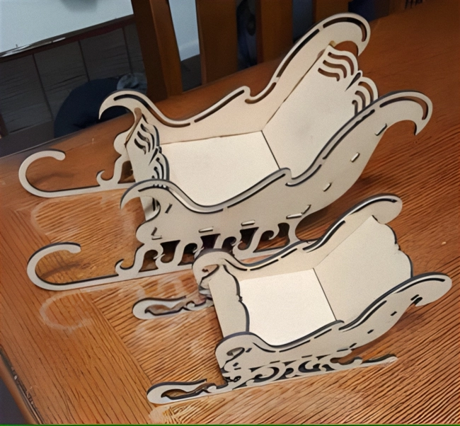 sleigh christmas S0000156 file cdr and dxf pdf free vector download for Laser cut