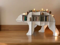 Bookshelf stand polar bear S0001285 file cdr and dxf pdf free vector download for Laser cut