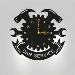 Car service wall sign vinyl record wall clock S0001629 file cdr and dxf pdf free vector download for Laser cut