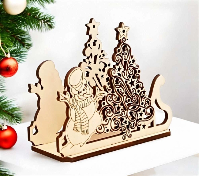 Christmas napkin holder tissue S0001329 file cdr and dxf pdf free vector download for Laser cut