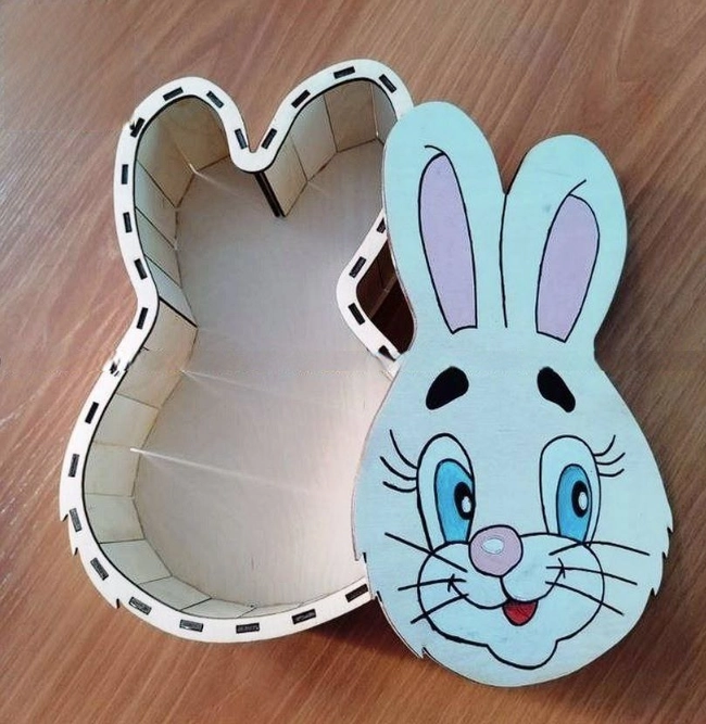 Easter bunny gift box S0001658 file cdr and dxf pdf free vector download for Laser cut