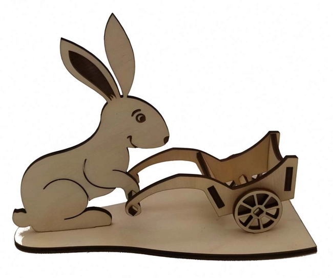 Easter bunny pushing egg cart S0001659 file cdr and dxf pdf free vector download for Laser cut