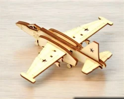 Fighter plane 3d wood model puzzle S0001374 file cdr and dxf pdf free vector download for Laser cut