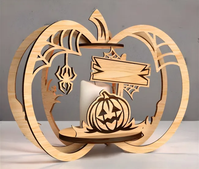 Halloween pumpkin E0023450 file cdr and dxf pdf free vector download for Laser cut