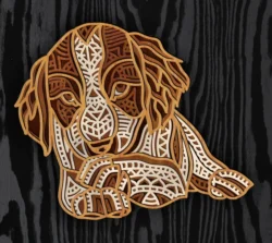 Layered spaniel dog E0023470 file cdr and dxf pdf free vector download for Laser cut