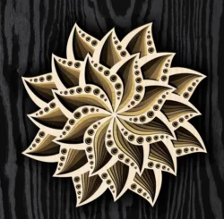 Multilayer mandala E0023474 file cdr and dxf pdf free vector download for Laser cut