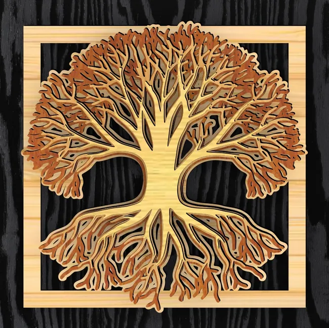 Multilayer tree E0023476 file cdr and dxf pdf free vector download for Laser cut