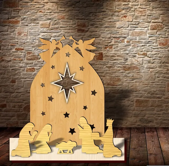 Nativity Scene E0023485 file cdr and dxf pdf free vector download for Laser cut