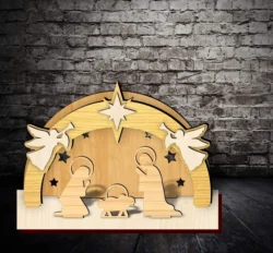 Nativity scene E0023484 file cdr and dxf pdf free vector download for Laser cut