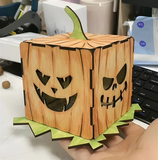 Pumpkin lamp E0023490 file cdr and dxf pdf free vector download for Laser cut