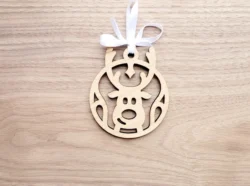 Reindeer head christmas bauble S0001462 file cdr and dxf pdf free vector download for Laser cut