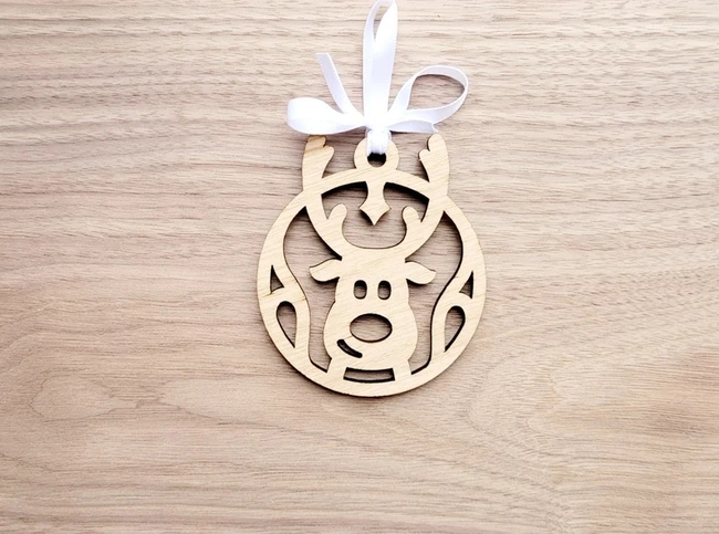 Reindeer head christmas bauble S0001462 file cdr and dxf pdf free vector download for Laser cut