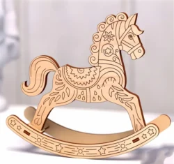 Rocking horse E0023478 file cdr and dxf pdf free vector download for Laser cut