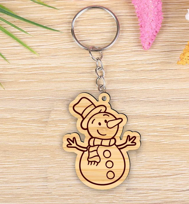 Snowman keychain E0023505 file cdr and dxf pdf free vector download for Laser cut