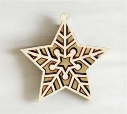 Star christmas ornament S0001428 file cdr and dxf pdf free vector download for Laser cut