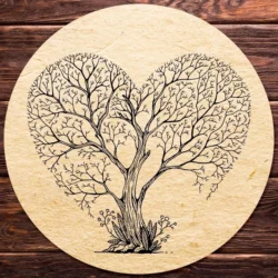 Wood engraved heart tree laser S0001233 file cdr and dxf pdf free vector download for Laser cut