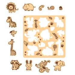 Wooden animal puzzle board for kids S0001238 file cdr and dxf pdf free vector download for Laser cut