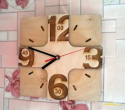 Wooden wall clock S0001195 file cdr and dxf pdf free vector download for Laser cut