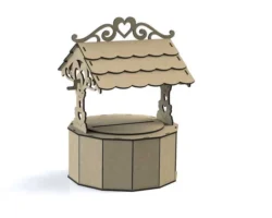 Wooden wishing well card box S0001548 file cdr and dxf pdf free vector download for Laser cut