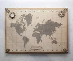 Wooden world map wall art panel S0001254 file cdr and dxf pdf free vector download for Laser cut